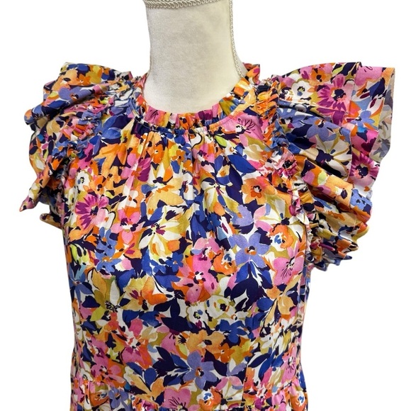 Tyler Böe Women’s Ursula 100% Cotton Floral Mini Dress Flutter Sleeve NWT $298 - Picture 6 of 15